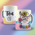 Caneca Porcelana Divertida Lhama Teu Cu