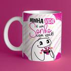 Caneca Porcelana Flork Páscoa minha vida é um sonho com você 325 ml - Jaques Personalizados