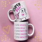 Caneca porcelana flork super mãe 325ml - JAQUES PERSONALIZADOS