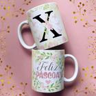 Caneca porcelana letra x feliz pascoa 325 ml - Jaques Personalizados