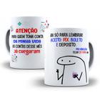 Caneca Porcelana Personalizada - divertida, engraçadas, debochada Memes Flork Bento, ficar de fora