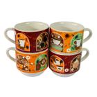 Caneca Porcelana personalizada Kit com 4 Pç Café 200ml