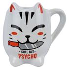 Caneca Porcelana Pet Gato Psycho Decoração Cozinha