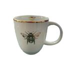 Caneca Porcelana Pintada a Mão em Ouro - Coleção Bee 370 ML