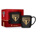 Caneca Porcelana Premium BrasFoot Sao Paulo Serie Ouro 300ML Urban Licenciada Preto