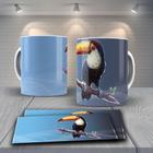 Caneca Porcelana Presente 325ml Tema Tucano