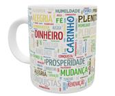 Caneca positividade objetivos perseverança good vibes - Mago das Camisas