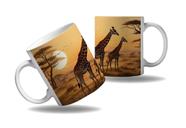 Caneca Presente Animais Grandes Girafa Savana África Manada - Enjoy Shop