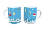 Caneca Presente De Natal Azul Adornos