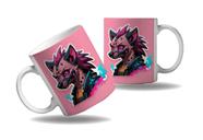 Caneca Presente Geek Nerd Cyberpunk Hiena Savana Tecno