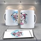 Caneca Presente Porcelana 325ml Tema Animais Dog de óculos 2