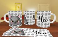 Caneca Presente Porcelana 325Ml Tema Gatinho Meow