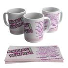 Caneca Presente Porcelana 325ml Tema Mãe Amigas Para Sempre