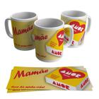 Caneca Presente Porcelana 325ml Tema Mãe Doce da Minha Vida!