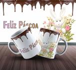 Caneca Presente Porcelana 325ml Tema Páscoa Coelho 2