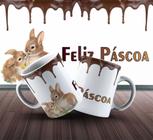 Caneca Presente Porcelana 325ml Tema Páscoa Coelho 4