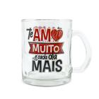 Caneca Presente Xicara de Vidro Frases de Amor Dia das Mães Namorados