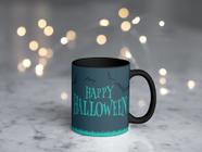 Caneca Preta Porcelana 325ml Happy Halloween Terror