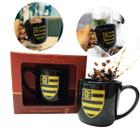 Caneca Preta Xícara Porcelana Urban 300ml Café Time Flamengo Serie Ouro Dourado Oficial