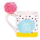 Caneca quadrada com pompom Fun colors