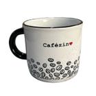 Caneca Retrô 340Ml Branco Preto Cafézin