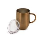 Caneca Térmica Aço Inox Bronze Com Tampa Mimo Style