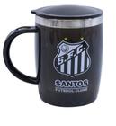 Caneca Térmica Com Tampa Santos Preto 450ml - Minas de Presentes