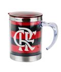 Caneca Térmica Com Tampa Vermelha Flamengo 450ml - Minas de Presentes