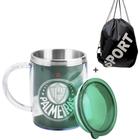 Caneca Térmica Oficial com Tampa Time Palmeiras + 1 Mochila Saco