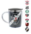 Caneca Térmica Palmeiras Oficial Time Inox Com Tampa 450ml