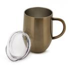 Caneca Térmica Parede Dupla Inox Bronze e Tampa 350 ml Mimo