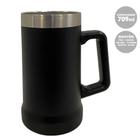 Caneca Térmica Preto 709Ml Cerveja Suco Bebida Gelada Quente - KIT