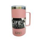 Caneca Térmica Rosa 710ml Inox P/ Vinho Cerveja Café Sucos - Abrolhos Náutica