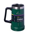 Caneca Térmica Zona Criativa Forever Cheers Gelado E Quente 730ml Verde Com Alça Preta