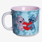 Caneca Tom em Cerâmica Stitch Namorados 350ml - Zona Criativa