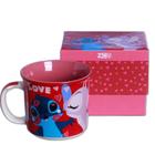 Caneca Tom Lilo Stitch True Love Ohana Coração Walt Disney