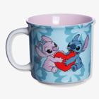 Caneca Tom Stitch & Angel Namorados 350ml - Zona Criativa