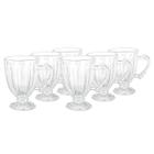 Caneca Vidro 190ml Xícara Grécia Transparente 6 Peças Dolce Home