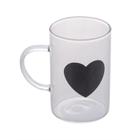 Caneca vidro borossilicato resistente ao calor black heart 2 - LYOR