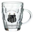 Caneca Vidro Brasão Metal 400ml - Santos - Mileno