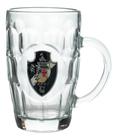 Caneca Vidro Brasão Metal 400ml - Vasco - Mileno