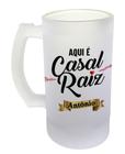 Caneca Vidro Cerveja Chopp Personalizada Aqui É Casal Raiz - GMH