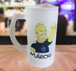 Caneca Vidro Chopp Cerveja Homer Simpson Rock Futebol