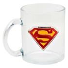 Caneca vidro com super homem - Dual Presentes