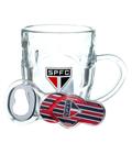 Caneca Vidro São Paulo FC 310ml com Abridor G003A-2 - Mileno