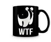 Caneca WTF GEEK What The F - 350ML Black - Artgeek