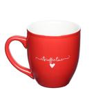 Caneca Xicara Lamour Em Porcelana 300ml Cafe Cha Vermelha