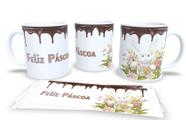 Canecas de Porcelana Branca Personalizadas Coleção Feliz Pascoa