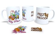 Canecas de Porcelana Branca Personalizadas Coleção Pascoa 4 - Estampa Sublimada