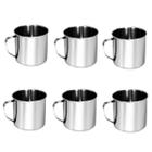 Canecas em inox chá café leite cozinha kit conjunto 6 peças